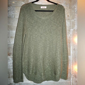 REDY Women's Olive Green Long Sleeve Soft Knit Sweater